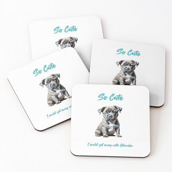 Item preview, So Cute I could get away with Murder staffy designed and sold by LighterLifeLove.