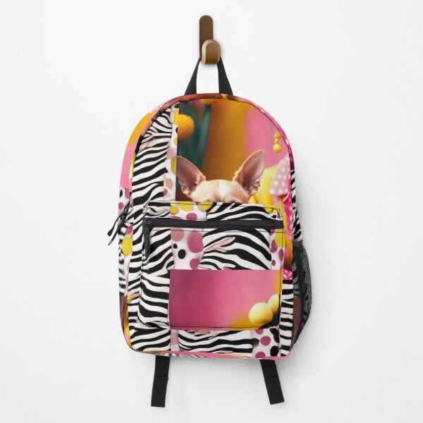 Item preview, Portrait of Frida Kahlo and the chihuahua on a zebra pattern frame designed and sold by Pimbayole.