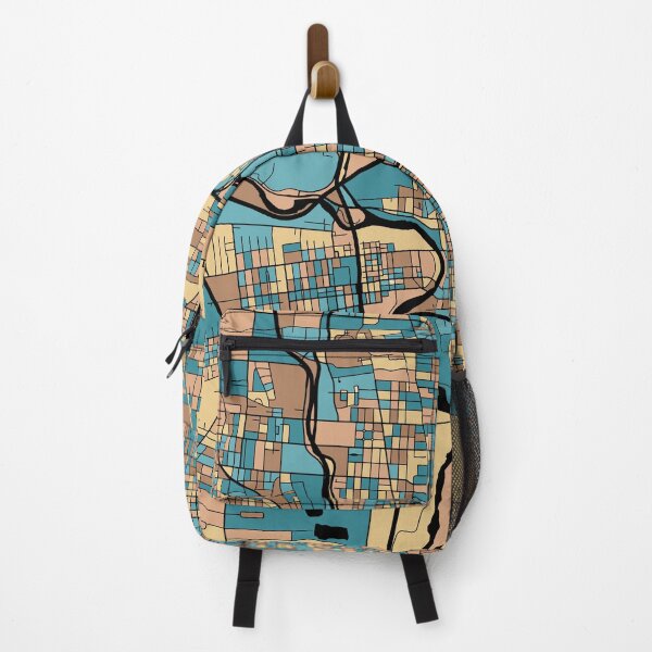 Item preview, Columbus Map Pattern in Mid Century Pastel designed and sold by PatternMaps.