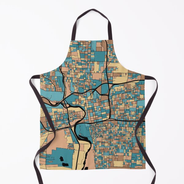 Item preview, Columbus Map Pattern in Mid Century Pastel designed and sold by PatternMaps.