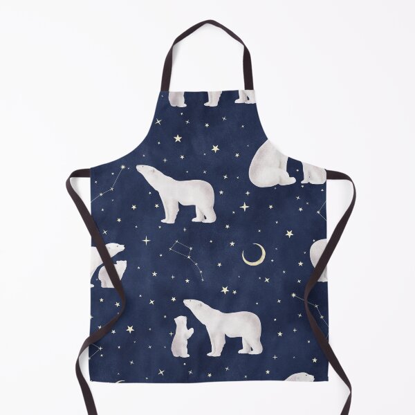 Item preview, Polar bear and stars watercolor print. Great Bear, Little Bear constellation. Cute animal fantasy allover print. Magic starry night designed and sold by likapix.