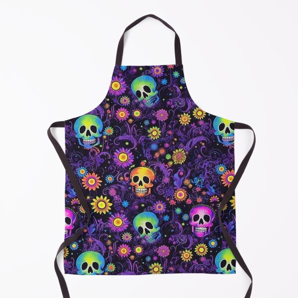 Aperçu de l'œuvre Cosmos Halloween, crâne avec fleurs, Blacklight Painting créée et vendue par llds03102522.