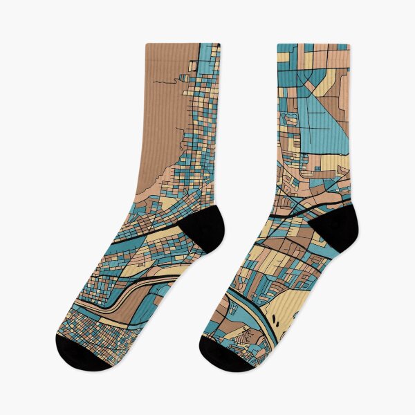 Item preview, El Paso Map Pattern in Mid Century Pastel designed and sold by PatternMaps.