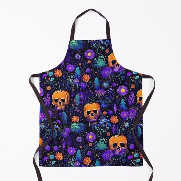Aperçu de l'œuvre Cosmos Halloween, crâne avec fleurs, Blacklight Painting, créée et vendue par llds03102522.