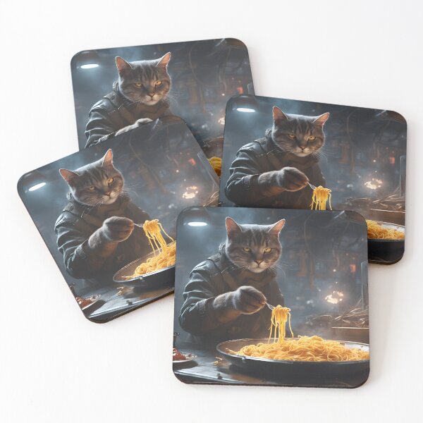 Item preview, Cat eating pasta designed and sold by Jambonfromage.