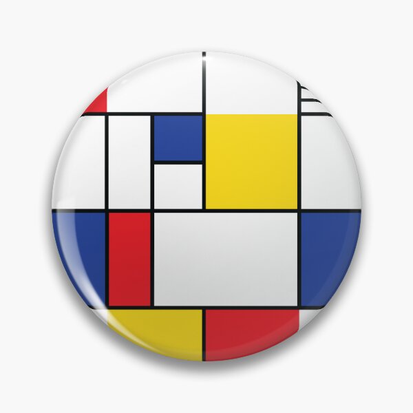 Item preview, 1980s Mondrian-Inspired Abstract Art - yellow, blue, red, black, white designed and sold by Arubi-Art.