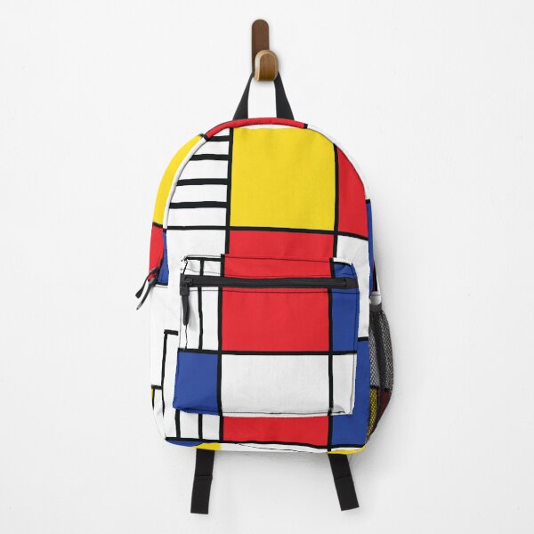 Item preview, 1980s Mondrian-Inspired Abstract Art - yellow, blue, red, black, white designed and sold by Arubi-Art.