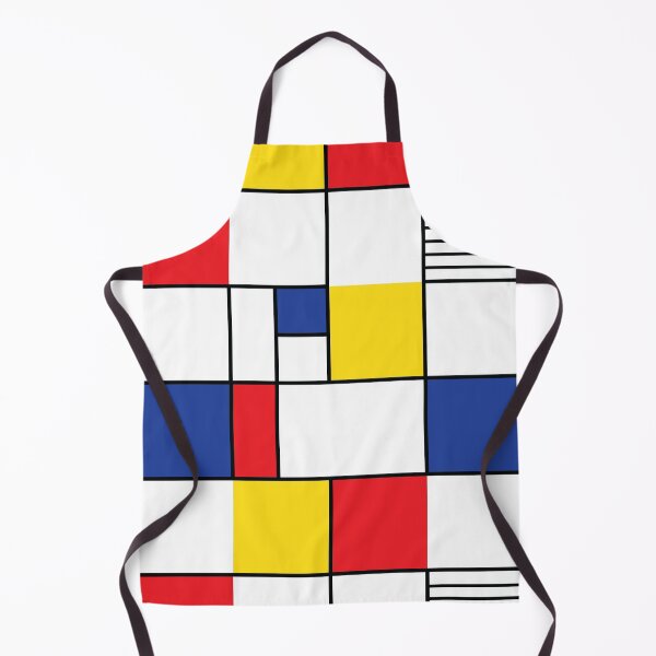 Item preview, 1980s Mondrian-Inspired Abstract Art - yellow, blue, red, black, white designed and sold by Arubi-Art.