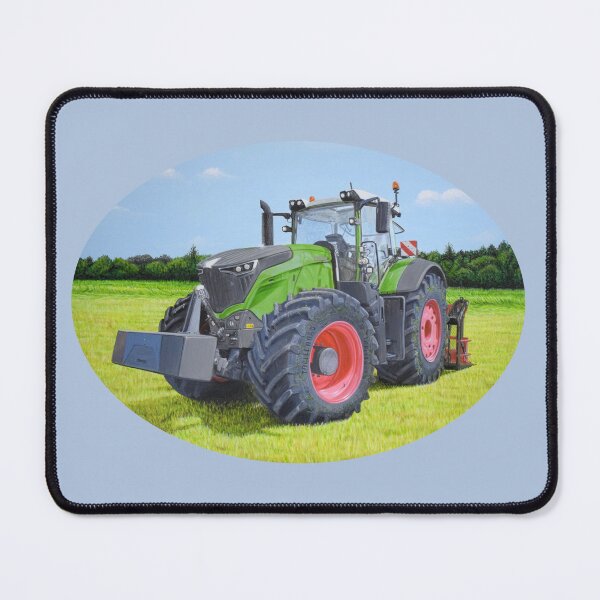 Item preview, Green Tractor in Field (blue) designed and sold by SandraWarmerdam.