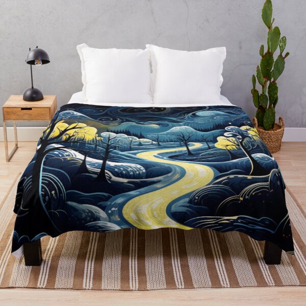 Item preview, Dark Night Landscape Art - Moonlit Sky & Serene Nature designed and sold by JustArtDesign9.