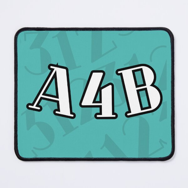 Item preview, A4B composition of letters and numbers in white with transparency designed and sold by SplashTastic.