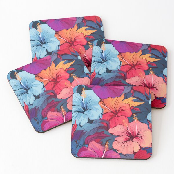 Item preview, Tropical Elegance: Colorful Hibiscus Pattern Art Print designed and sold by trendyzcom.