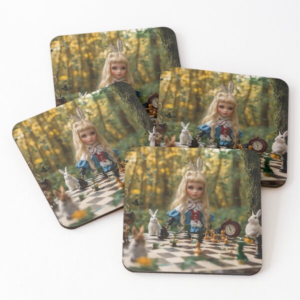Item preview, Alice doll playing chess at tea party designed and sold by jennylovesbenny.