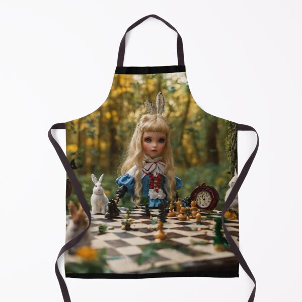 Item preview, Alice doll playing chess at tea party designed and sold by jennylovesbenny.