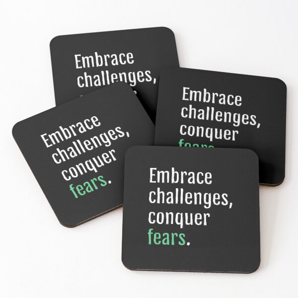 Item preview, Embrace challenges, conquer fears. (Black Edition) designed and sold by QuotopiaThreads.