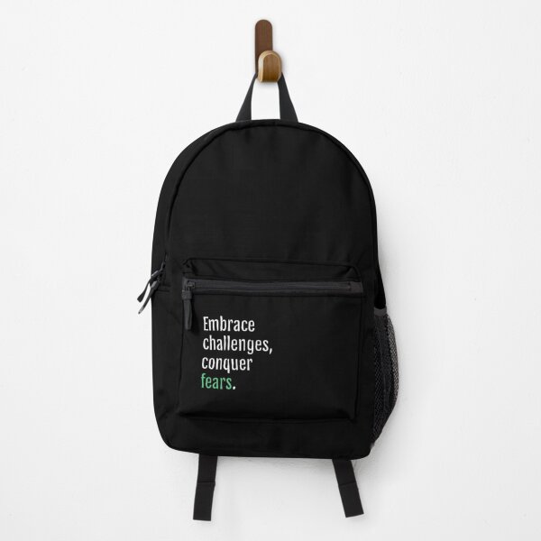 Item preview, Embrace challenges, conquer fears. (Black Edition) designed and sold by QuotopiaThreads.