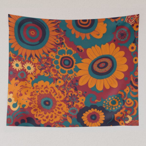 Item preview, Flower Power Colourful Flower Pattern designed and sold by druidwolfart.