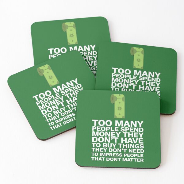 Item preview, Money Waste Quote- Typography Text Icon Design - White Green color designed and sold by AMGraphicStudio.