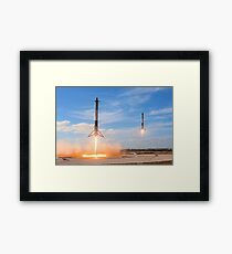 SpaceX Twin Rockets Landing Framed Print