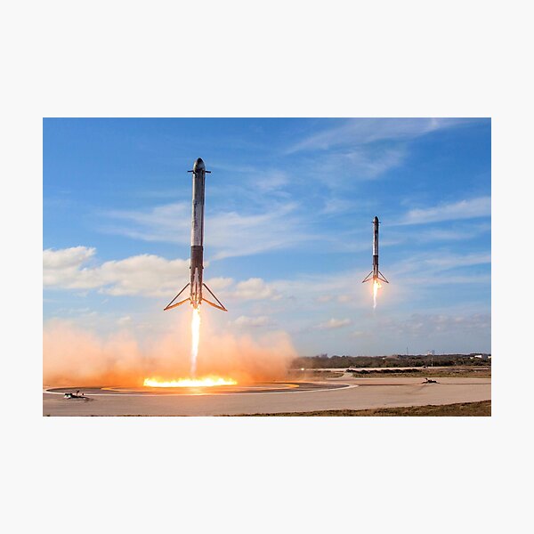 SpaceX Twin Rockets Landing Photographic Print