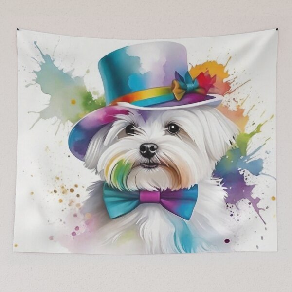 Item preview, Maltese Terrier Dog Portrait Posh Pooch designed and sold by Wolfheartart.