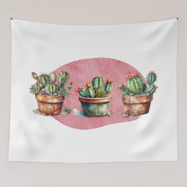 Item preview, Cacti in pots, Flowerpots, Watercolors designed and sold by Katarzyna Dembek.