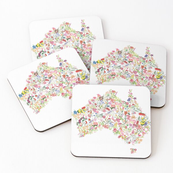 Item preview, Australian flower map designed and sold by yahwombat.