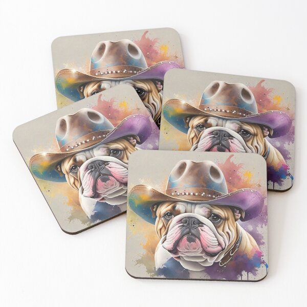 Item preview, Bulldog Portrait With A Cowboy Hat designed and sold by Wolfheartart.