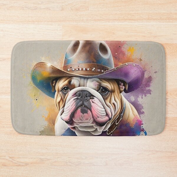 Item preview, Bulldog Portrait With A Cowboy Hat designed and sold by Wolfheartart.