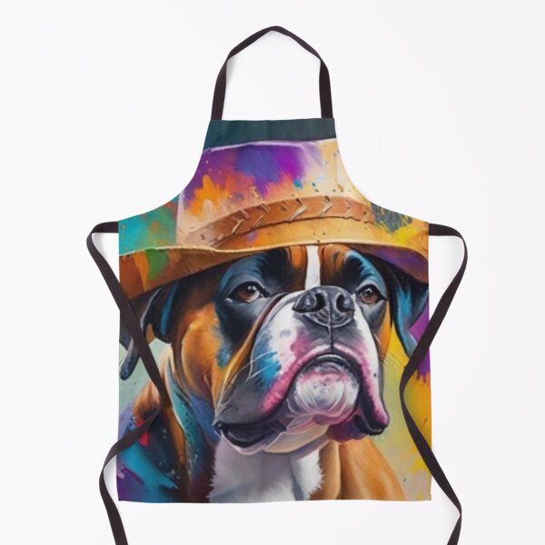 Item preview, Boxer Dog Portrait With A Cowboy Hat designed and sold by Wolfheartart.