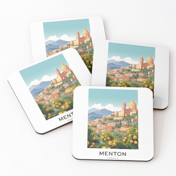 Item preview, Menton France - Digital Art Illustration Travel Poster designed and sold by TravelMarvel.