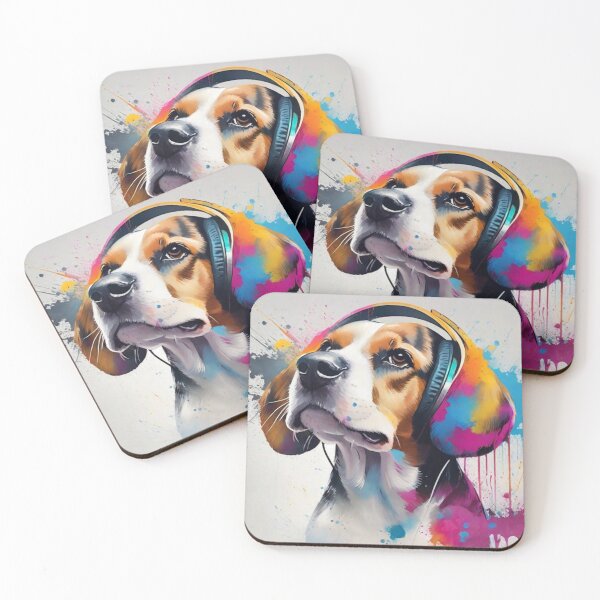 Item preview, Beagle Dog Portrait Rocking Headphones designed and sold by Wolfheartart.