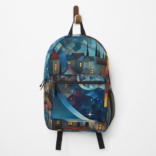 Item preview, Blue starry night painting designed and sold by WallWhimsyWorks.
