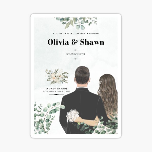 Customizable Wedding Invitations Stickers for Sale