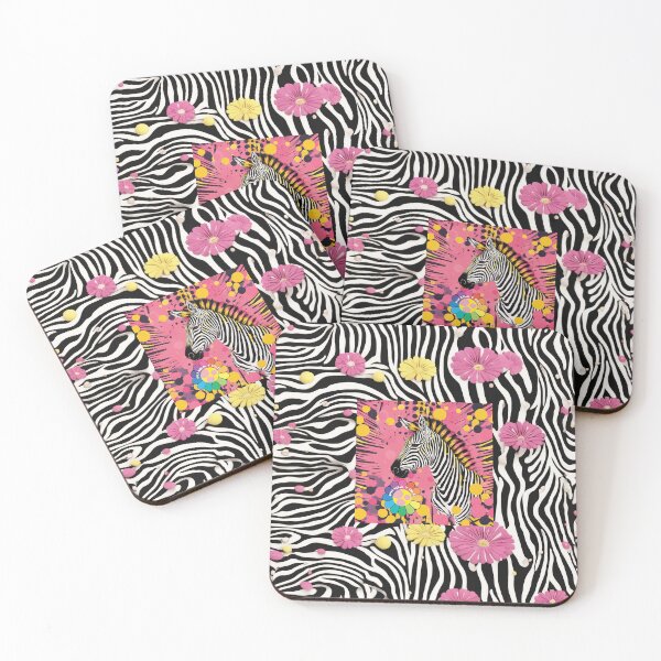 Item preview, ZEBRA, beautiful zebra print, stripes, polka dots and flowers designed and sold by Pimbayole.