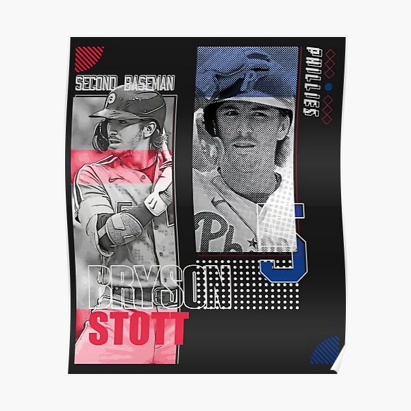 Bryson Stott baseball Paper Poster Phillies 6 - Bryson Stott Mlb Baseball -  T-Shirt