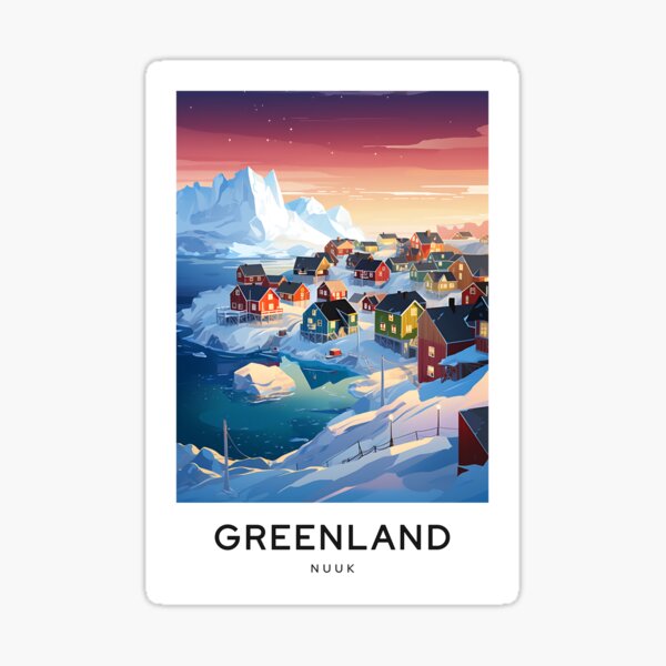 Artikel-Vorschau von Grönland Nuuk - Digitale Kunst Illustration Reiseposter, designt und verkauft von TravelMarvel.