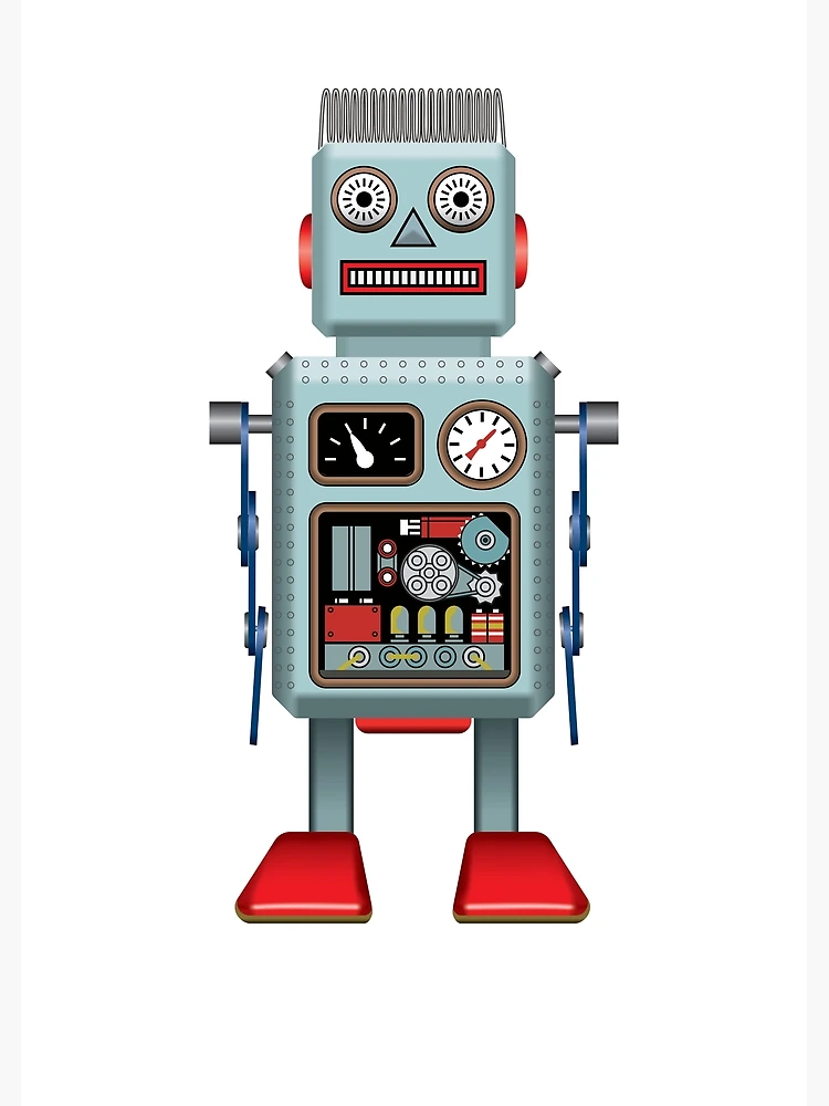 Many Retro Robot Items -Coil Head Bot beautifully created drawings