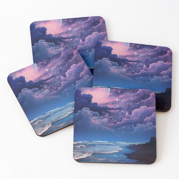 Item preview, Celestial Dreamscape - Twilight Beach Art designed and sold by OdysseyArtworks.