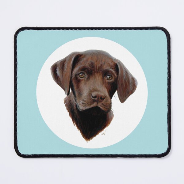 Item preview, Chocolate Labrador Puppy (blue) designed and sold by SandraWarmerdam.