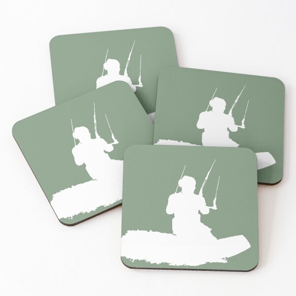 Item preview, Kitesurfer Surfing The Wave Artistic White Silhouette  designed and sold by taiche.