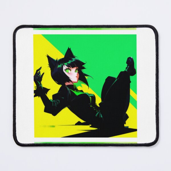 Item preview, Neon Green Cat Girl Action Shot Essential designed and sold by Victoriankundin.