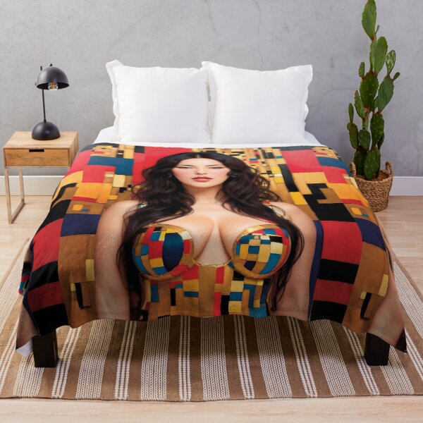 Item preview, Gustav Klimt Famous Style Noveu Beautiful Brunette Woman Gold Painting designed and sold by TriniTeeClub.