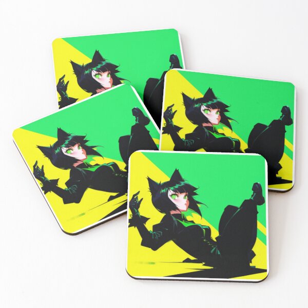 Item preview, Neon Green Cat Girl Action Shot Essential designed and sold by Victoriankundin.