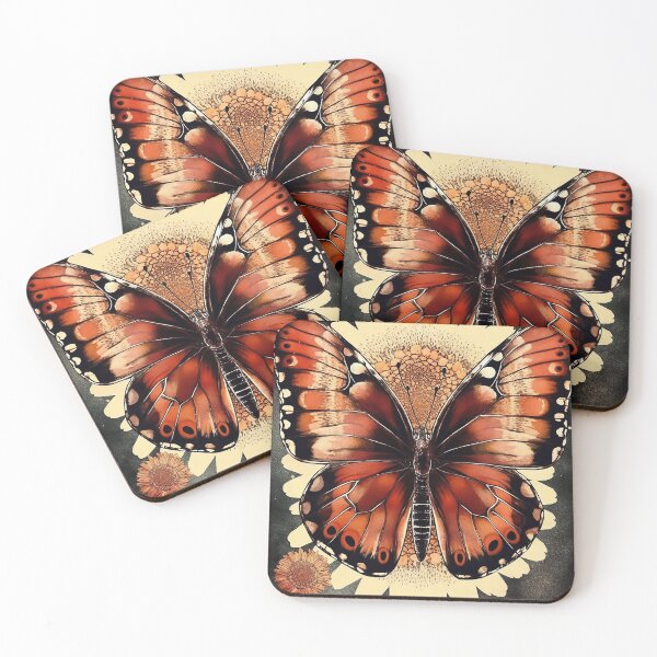 Item preview, Colorful butterfly surrounded by flowers designed and sold by WallWhimsyWorks.