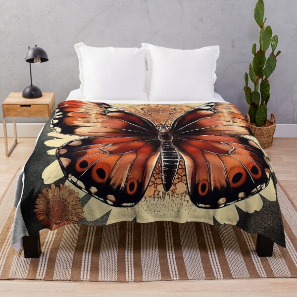 Item preview, Colorful butterfly surrounded by flowers designed and sold by WallWhimsyWorks.