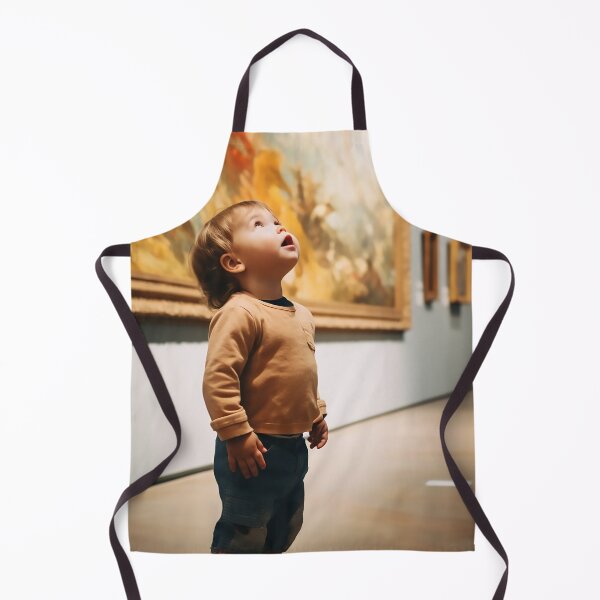 Aperçu de l'œuvre Enfant touchant en regardant une peinture à l'huile dans une galerie d'art moderne créée et vendue par WallWhimsyWorks.
