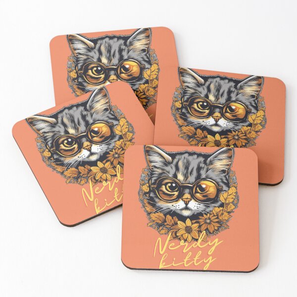 Item preview, preppy nerdy kitty designed and sold by taherlee11.