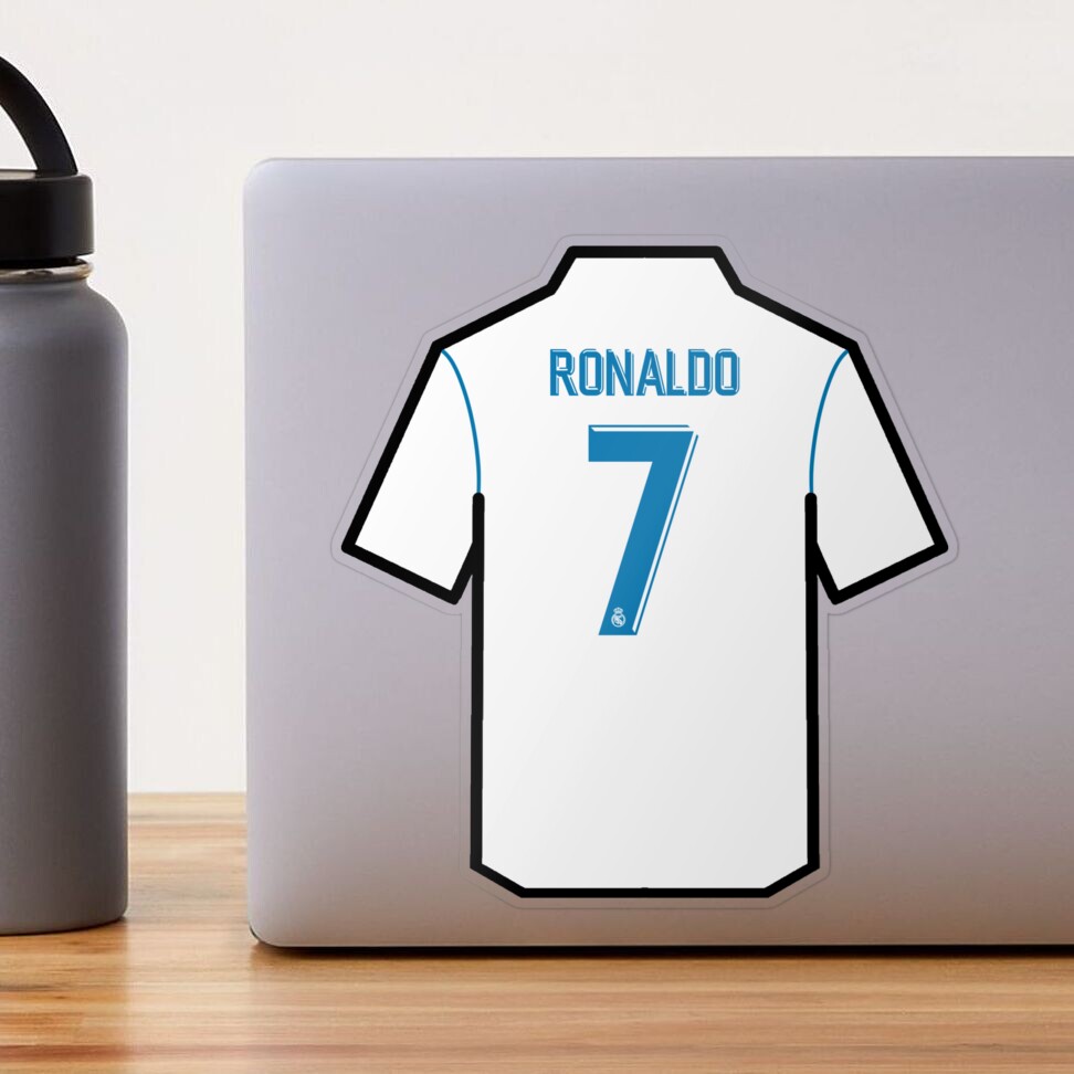 Cristiano Ronaldo 2017/2018 Real Madrid Retro Shirt Sticker for Sale by  ArtForAllAges