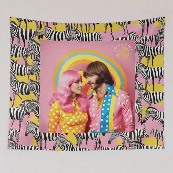 Item preview, Photo couple 70s under a rainbow, multicolor, groovy designed and sold by Pimbayole.